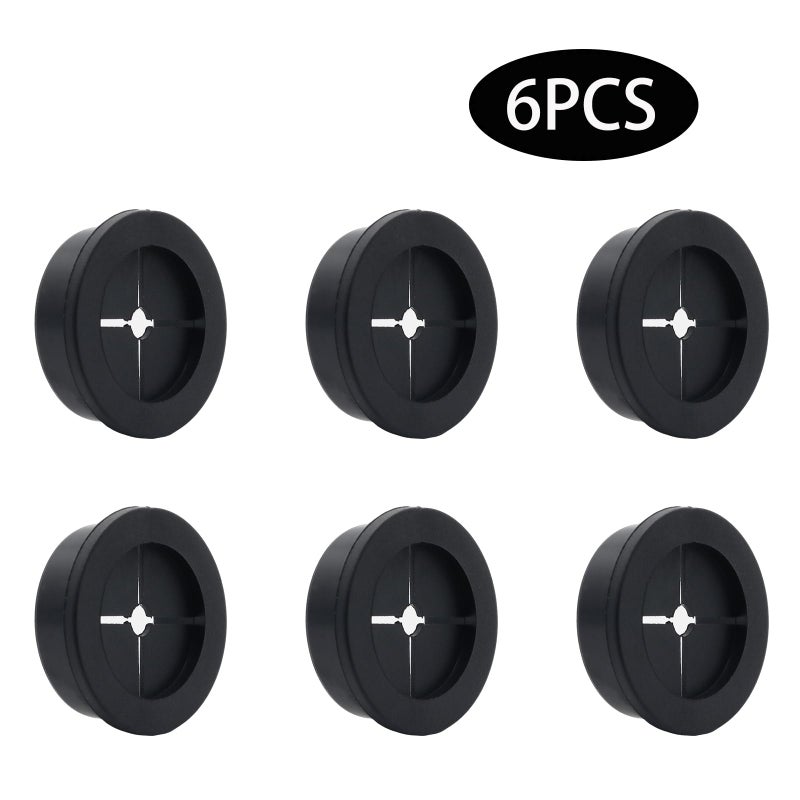 Adyoney 6 Pcs 35mm / 1-3/8 Inch Black Cable Cord Grommets, Rubber Desk Grommets for Table Computer Desk Wire Organizer TV Console and Other Furnitures Cover - Image 3